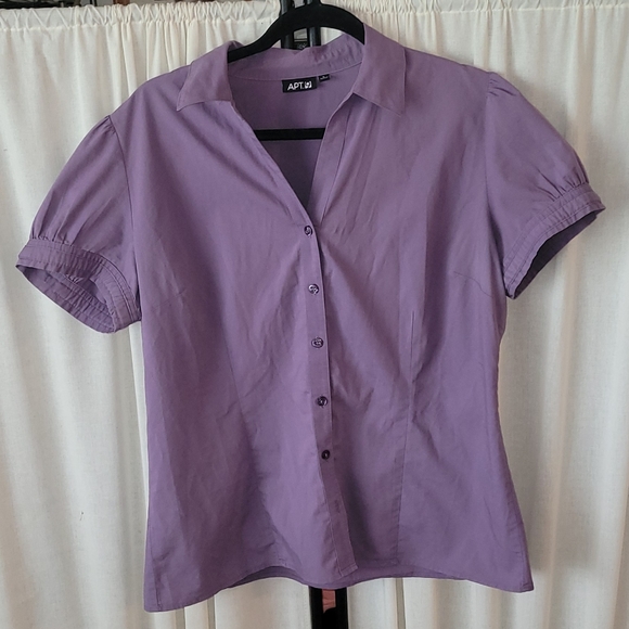 Apt. 9 Tops - Apt 9 size large short sleeve, button up purple shirt/top/blouse, great conditio